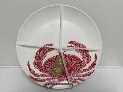 Set~4 TOMMY BAHAMA HOME Red Crab Melamine 11” Dinner Plates Indoor/outdoor NWT - Image 1 of 4