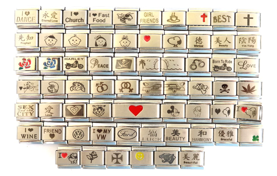 Laser❤️ Mix Qwer Beet ❤️passt zu 9 mm Classic❤️passt zu Nomination⭐️1 Euro - Bild 1 von 1