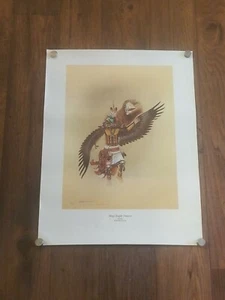 Hopi Eagle Dancer numerata 43/250 di Richard Gorman, stampa firmata datata 1998 - Foto 1 di 12