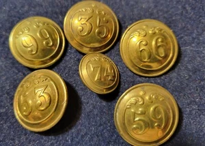 6 FRANZÖSISCHE MILITÄRKNÖPFE UM 1840-1870 MIT "VOGELKÄFIGSCHAFT" KRIMKRIEGSZEIT - Bild 1 von 4