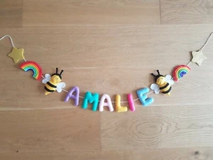 10 item Personalised name wall banner garland bunting baby child nursery  - Picture 1 of 9