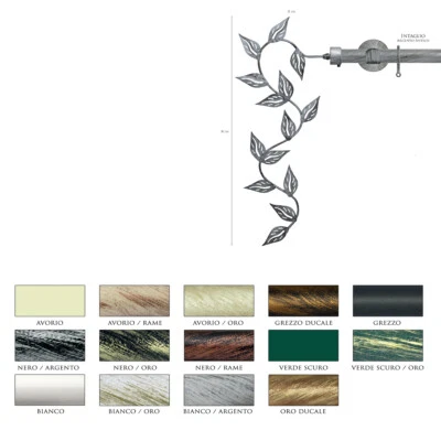 Scorritenda Corda Strappo Bastone Tenda Ferro Battuto Terminale INTAGLIO Vami - Immagine 1 di 2