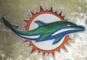 Miami Dolphins New Logo 4.25" Iron On Embroidered Patch ~USA Seller ~