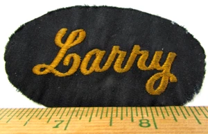Vintage Larry Name Jacket Patch Personalized Employee Work Uniform Shop - Picture 1 of 3
