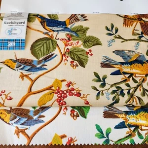 Vintage MCM 12 3/4" x 9 3/4" Upholstery TWO Swatches Sample Book BIRDS 1960s - Picture 1 of 5