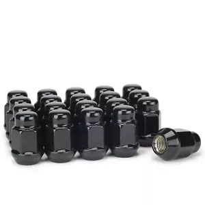 20 Lug Nuts Bulge Acorn 12x1.5 Black 3/4" Hex - Picture 1 of 3