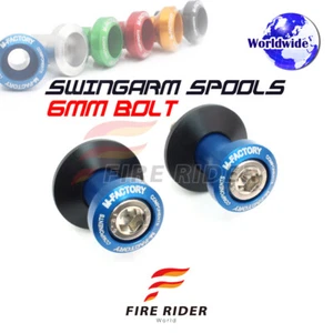 6Color CNC Swingarm Spools 6MM 2pcs For Yamaha FZ1,FZ1S Fazer 06-16 12 13 14 15 - Foto 1 di 10
