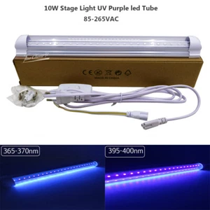 T8 10W 48leds UV LED Tube Blacklight 365nm 395m 85-265v 32cm Purple Bar Lamp - Picture 1 of 9