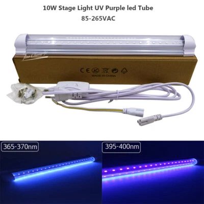 T8 10W 48leds UV LED Tube Blacklight 365nm 395m 85-265v 32cm Purple Bar Lamp - Image 1 of 4
