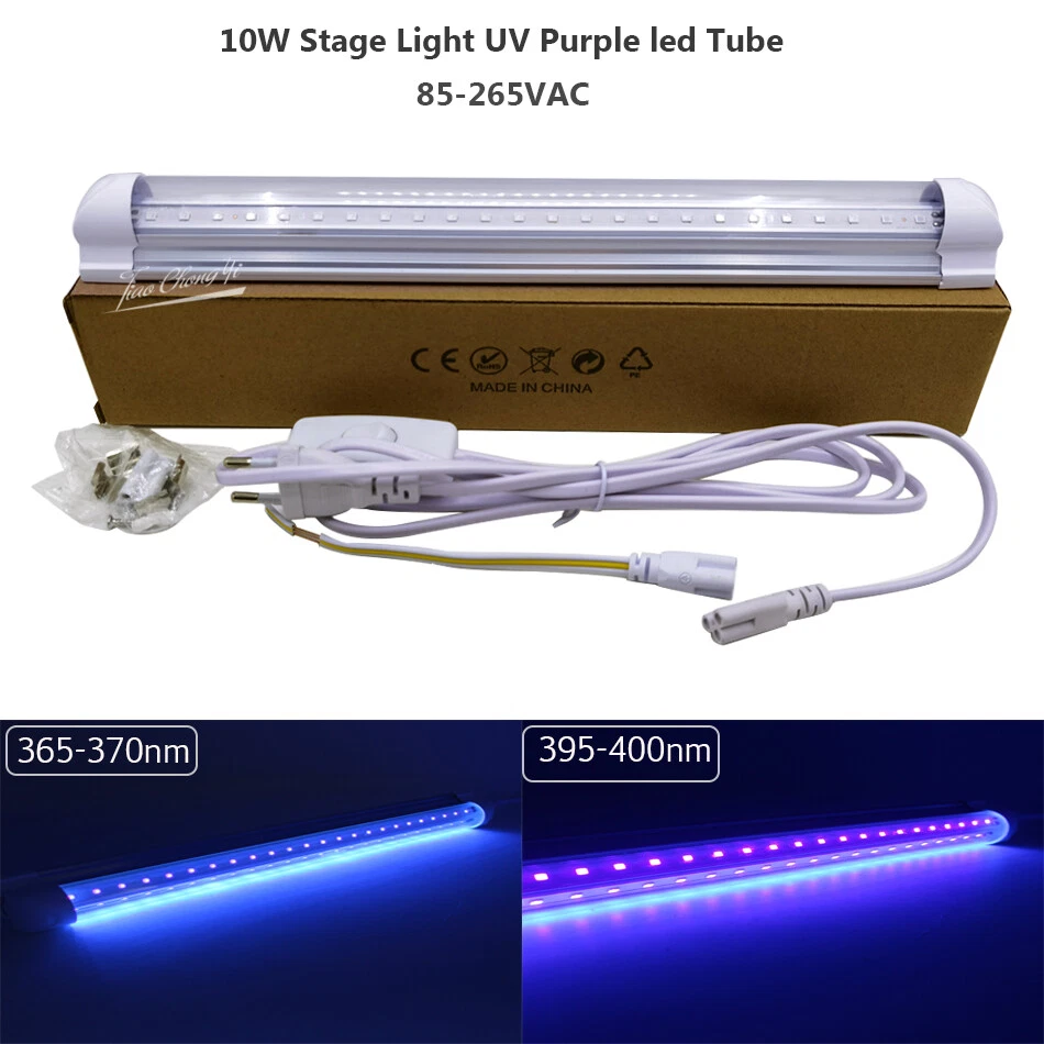 T8 10W 48leds UV LED Tube Blacklight 365nm 395m 85-265v 32cm Purple Bar Lamp - Image 1 of 4