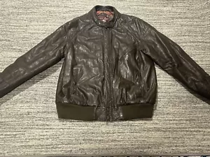 VINTAGE Eagle Point Adult Extra Large Brown Leather Bomber Jacket Full Zip Mens - Picture 1 of 15