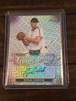 RYAN CUSICK 2021 Leaf Metal Draft Future Stars Mojo Auto Braves (b1) - Image 1 of 2