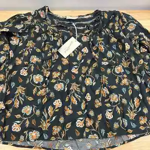 Universal Thread Women's Black Floral Tie-Front Blouse - Size XL - NWT - Picture 1 of 10