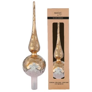 Christbaumspitze 31cm Glas Tannenbaumspitze Weihnachtsbaumspitze rosa gold - Bild 1 von 1