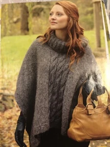 Poloneck Poncho Knitting Pattern, Martin Storey, Rowan, Cosy Cable Knit - Picture 1 of 6
