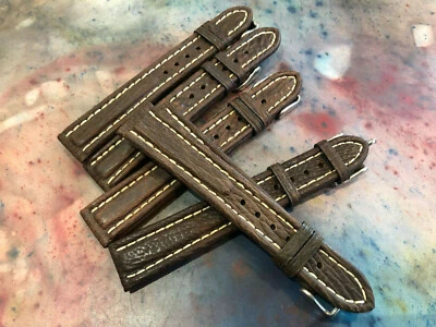 Reloj pulsera cronógrafo buzo vintage nuevo hecho a mano pátina tiburón marrón 18 mm Foto 1 de 4