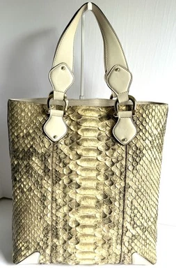 MALETÍN SHOPPER GUCCI DE PIEL DE SERPIENTE Extra Grande Marfil/Marrón/Dorado Foto 1 de 4