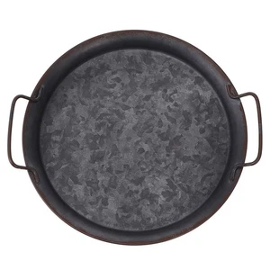  Black Wrought Iron Tray Industrial Style Metal Ornament Home Storage Bread - Bild 1 von 12