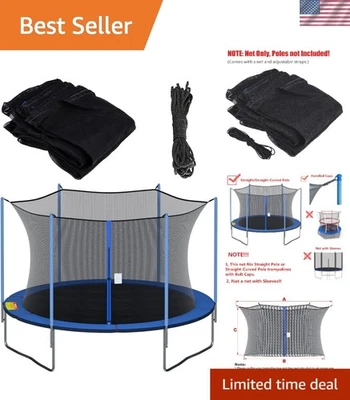 Red de seguridad de repuesto para trampolín para 6 postes rectos marco redondo trampolín... Foto 1 de 4