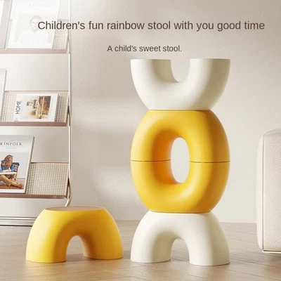 Ottoman Chair Children's Stool Geometric Non-Slip Stool  Living Room - Image 1 of 4