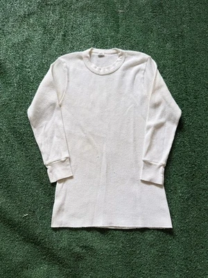 BOYS YOUTH Vintage 80s Hanes Base Layer Shirt XL 18/20  White Thermal Flaws - Image 1 of 4