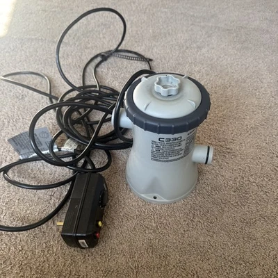 Intex C330 Pool Filter Pump 110-120v H Filters 330 GPH  GCFI Plug Tested ~ - Image 1 of 4