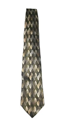 Gravata de seda Fratelli Moda abstrata feita à mão na Itália Art Deco padrão geométrico  - Imagem 1 de 3