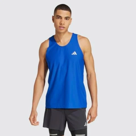 adidas Own The Run Mens Running Vest Tank Breathable Reflective AEROREADY Blue S - Image 1 of 4