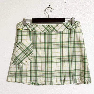 Pantalón corto deportivo a cuadros Lole Preppy Academia blanco verde talla 12 Foto 1 de 4