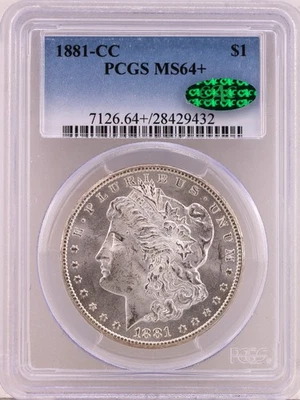1881 CC Morgan dólar de prata $1 PCGS MS64+ CAC (Frosty!) - Imagem 1 de 4