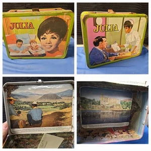 King-SeeleyThermos Brand 1969 Julia Metal Lunchbox decoupage inside - Picture 1 of 12