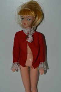 Barbie Clone Red Top with White Collar and Cuffs Vintage 1960s - Picture 1 of 2