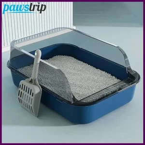 Katzentoilette mit Katzenstreu Spachtel halbgeschlossen Sandkasten für Katzen Kaninchen - Bild 1 von 26