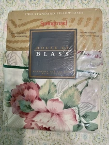 Vtg Springmaid House of Bill Blass Standard Pillowcases Romance Rose USA - Picture 1 of 4
