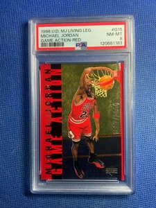 1998 Upper Deck Living Legend Michael Jordan Game Action Red #G15 /2300 PSA 8 - Picture 1 of 2
