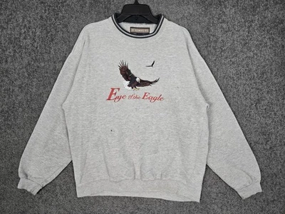 Sudadera Vintage Cuello Redondo Para Hombre XL Bordada Envejecida Ojo del Águila Años 90 Foto 1 de 4
