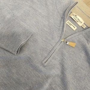 Peter Millar Sweater Men XL Crown Soft Quarter 1/4 Zip Wool Silk Blend Golf - Picture 1 of 6