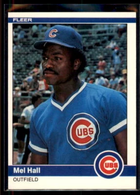 1984 Fleer Mel Hall #493 Chicago Cubs - Image 1 of 2