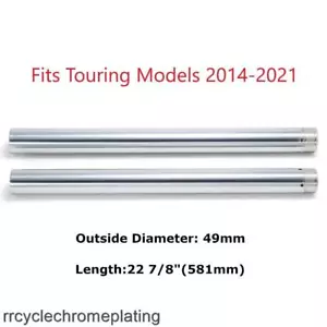 49mm Chrome Fork Tubes For Harley Touring Road King Road Glide FLHR 45500113 - Foto 1 di 9