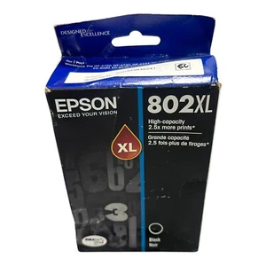 EPSON 802 XL SCHWARZ TINTENPATRONE ORIGINAL AUTHENTISCH EXP. 12/2026 NEU VERSIEGELT - Bild 1 von 5