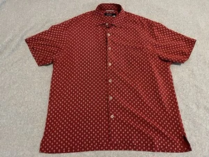 Nat Nast Red Silk Shirt Diamonds Mens Large - FLAWED - Picture 1 of 6