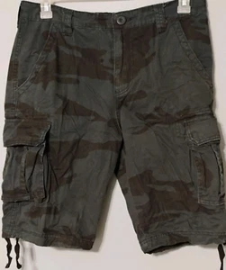 Multi-Pocket Cargo Shorts Mens 31 Casual Loose Camouflage Cotton Tie Legs New - Picture 1 of 7