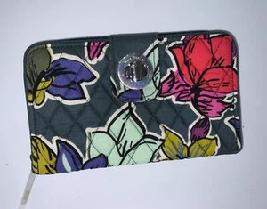 Vera Bradley Turnlock RFID Wallet Purse FALLING FLOWERS NWT - Picture 1 of 4
