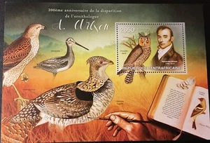 REP. CENTROAFRICANA. 2013. Búhos.Ornitologo A. Wilson. 1HB (1 x 1 Val). MNH - Imagen 1 de 1