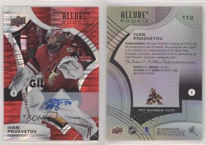 2021-22 Upper Deck Allure Rookies Red Rainbow Ivan Prosvetov #113 Rookie Auto RC