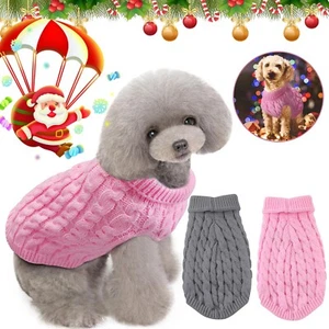 Mascota Cachorro Perro Gato Abrigo de Invierno Cálido Suéter Chaleco Tejido Ropa Ropa Ropa - Imagen 1 de 36