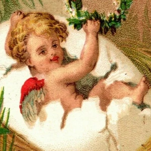 Victorian Trade Card Great Atlantic Pacific Tea Co. - Baby schlüpft aus Ei - Bild 1 von 3
