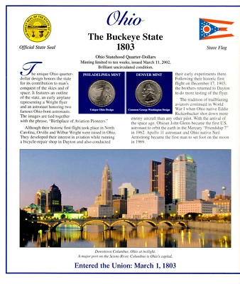 Ohio Quarters P&D 2002 (Postal Panel Collection) PCS - Image 1 of 2