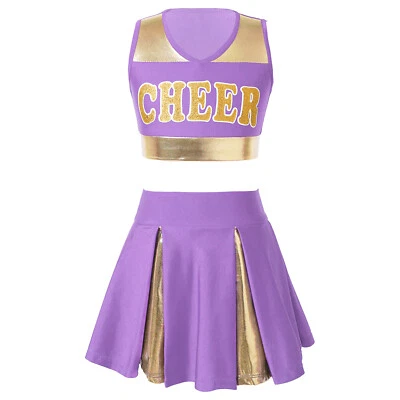 Niños Niñas Cheer Leader Halloween Uniforme Conjunto de Vacaciones Trajes de Fútbol Junior Foto 1 de 4