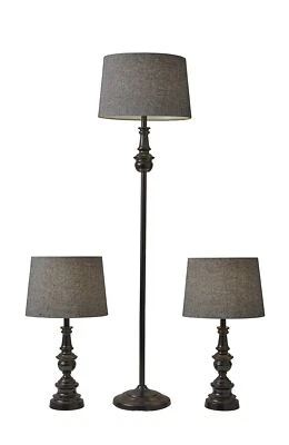 Adesso 1591-01 Classic Set Containing Matching Floor Two Table Lamps, 16" x 1... - Image 1 of 4